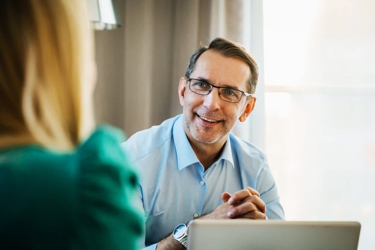 Man listening in a meeting