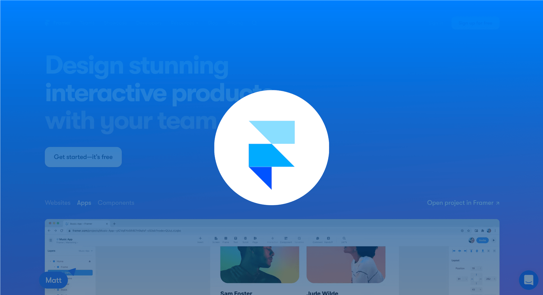 The Framer homepage