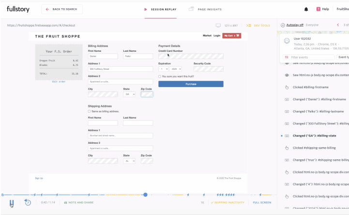 Watch how Session Replay works in FullStory